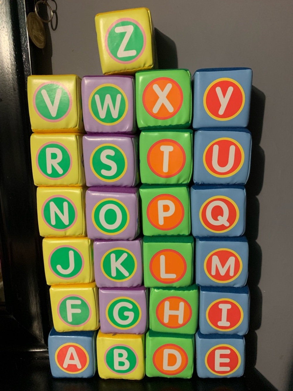 Lot Of 25 Lakeshore Learning Soft Foam Washable Alphabet Blocks Toy Missing “C”